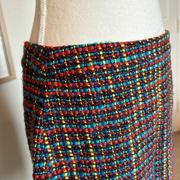 Kate Spade | "Judy" Tweed Wool Blend Rainbow Color Skirt | 8 - Picture 4 of 12